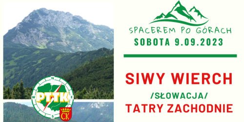 9.09.2023 - SPACEREM PO GÓRACH - TATRY ZACHODNIE / SIWY WIERCH (Słowacja)